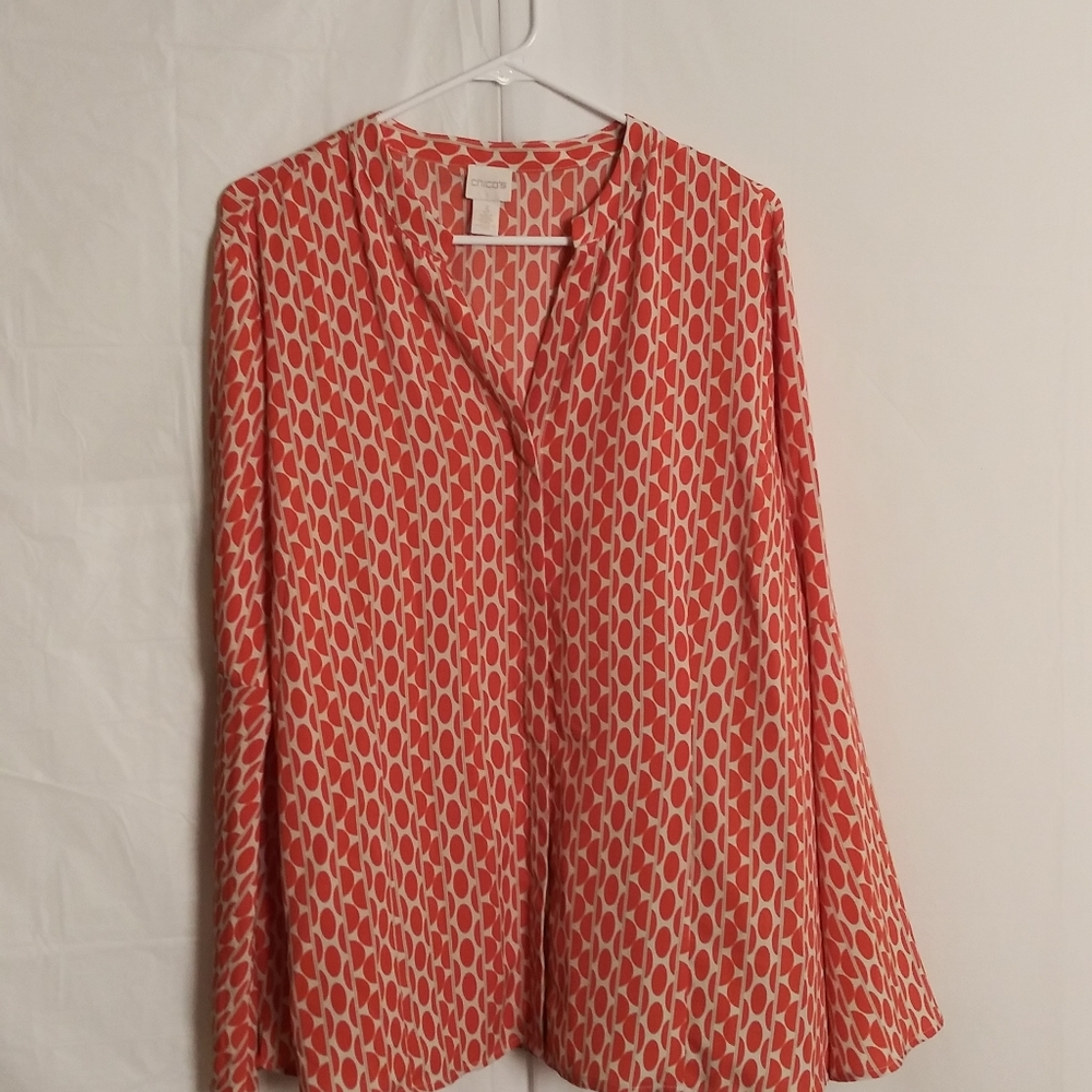 Chico's Long Sleeve Blouse, Size 3